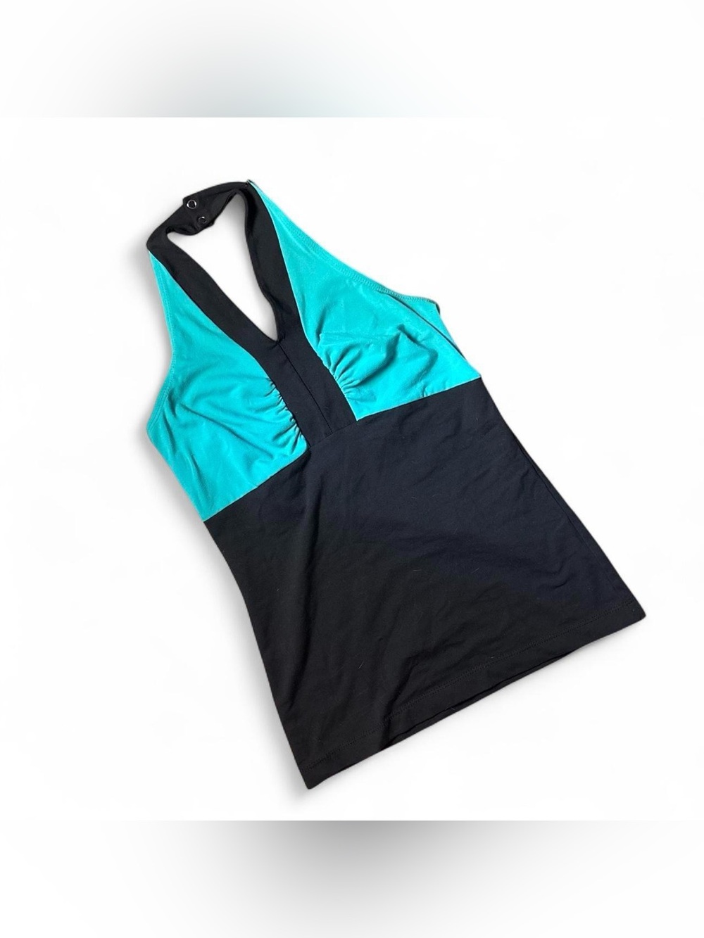 Y2K Black & Blue Halter Top